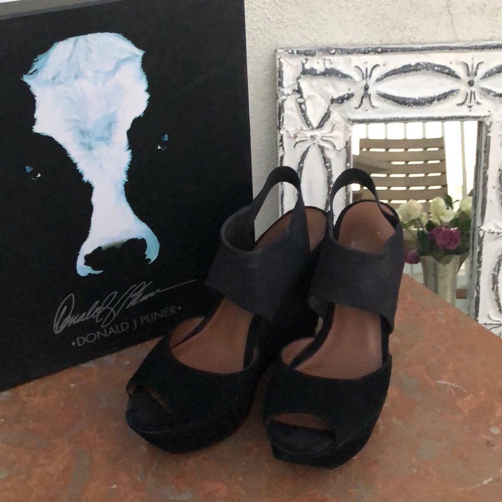 Black Suede Wedges